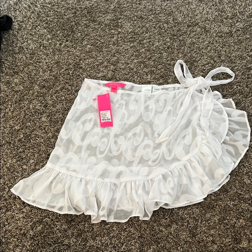 White Sheer Wrap Skirt